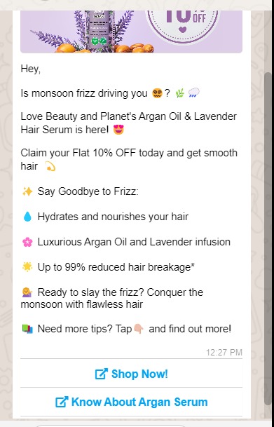 Love Beauty & Planet WhatsApp 1